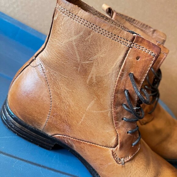 ALDO brand half-boots leather shoes XENOS Brown US Size 9 Made in Portugal - Picture 11 of 14